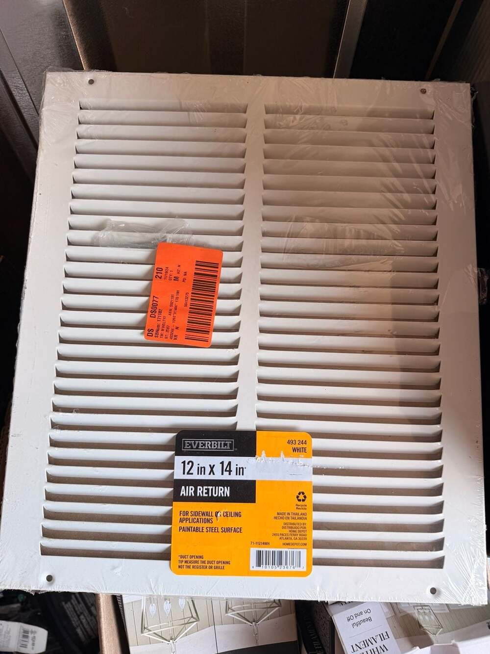 Everbilt 12 In X 14 In Air Return Grille White Steel